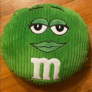 green m&m pillow